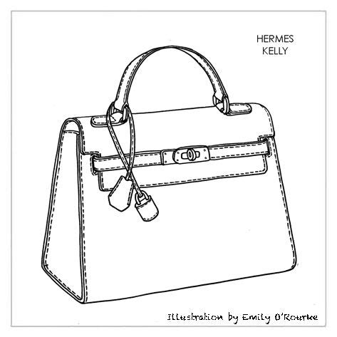 hermes bag drawing.